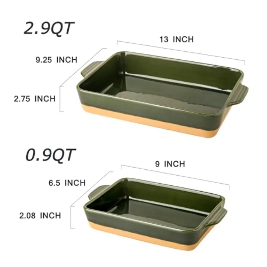 Ceramic Baking Casserole Dish With Handles Porcelain Bakeware Set
