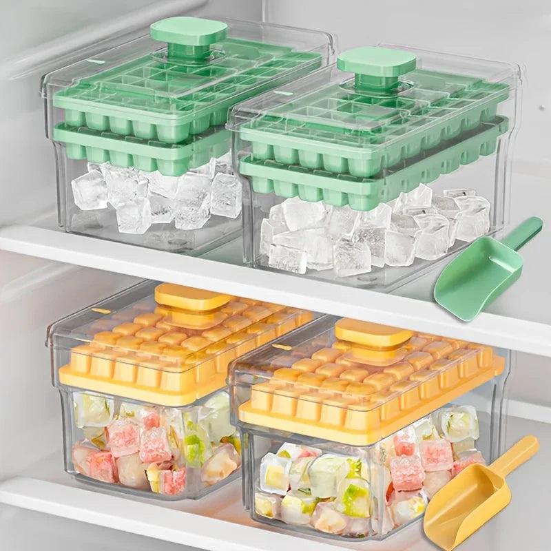 Upgraded Press Ice Cube Tray With Lid And Quick Release