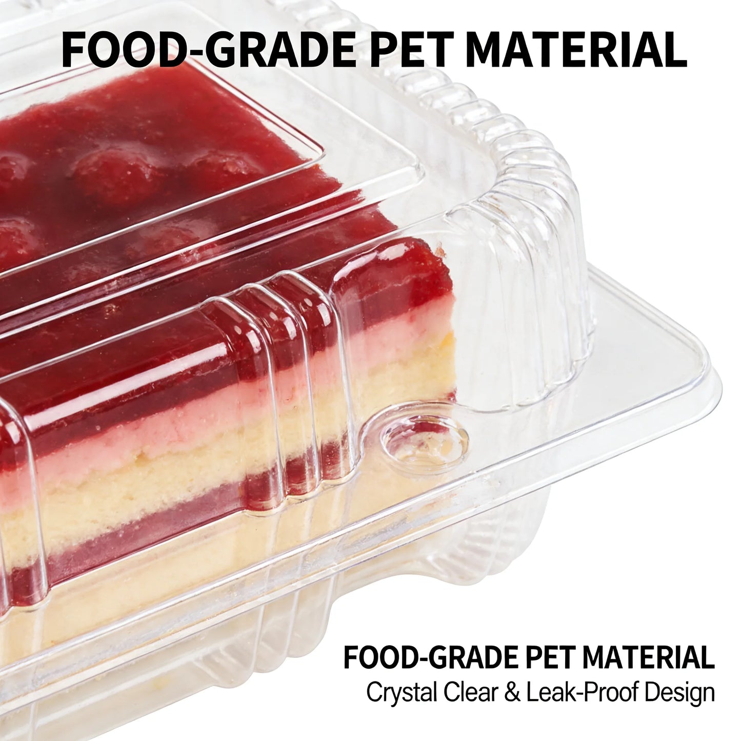 Clear Plastic Clamshell Takeout Containers, 50 Pack