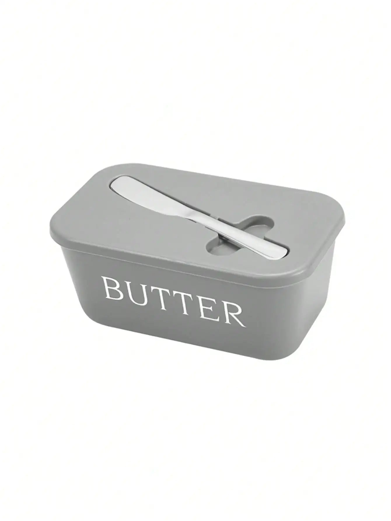 Stainless Steel Covered Butter Dish With Knife For Kitchen Storage