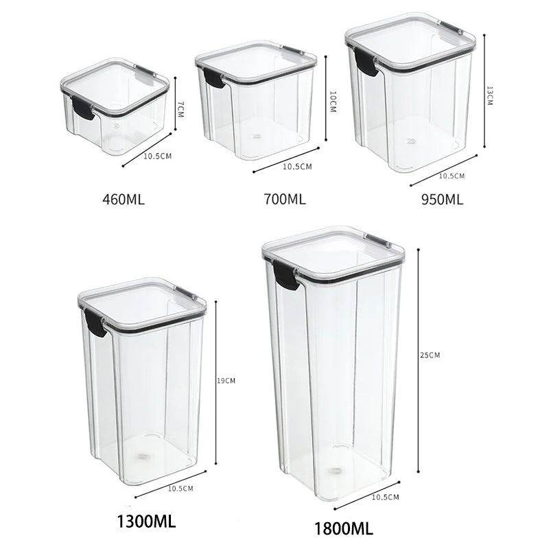 Acryl Sealed Jars Kitchen Storage Organizer Set for Seasonings