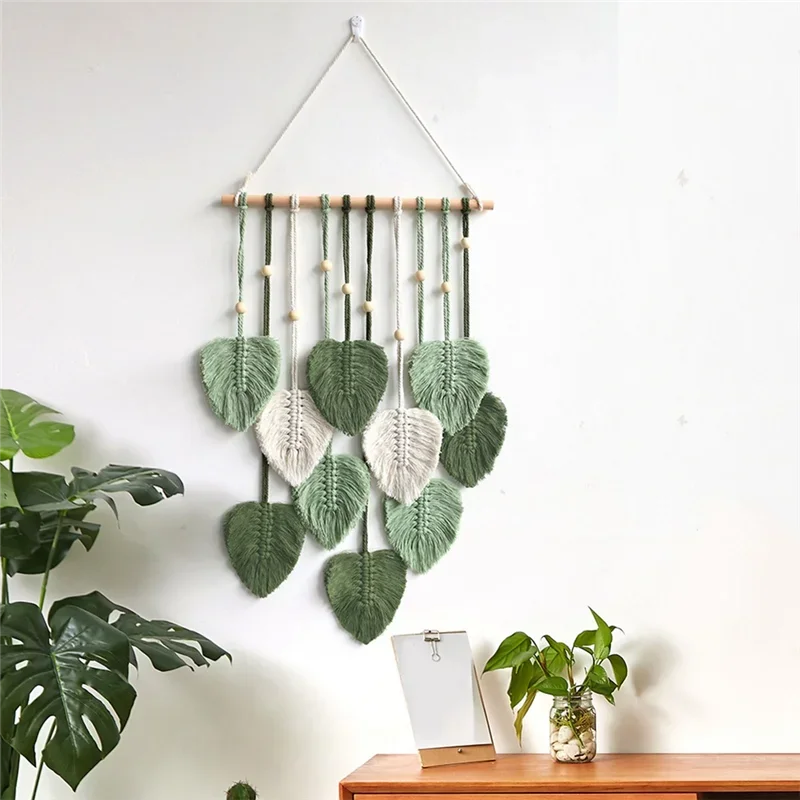Leaf Macrame Handwoven Wall Hanging Tapestry For Boho Home Decor
