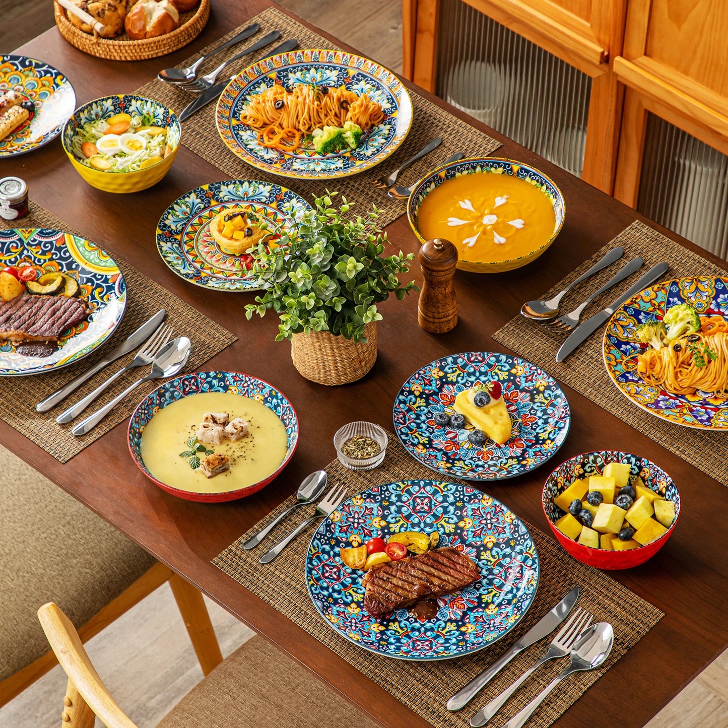 MALACASA Ceramic Dinnerware Set 12 16 18 24 Pieces
