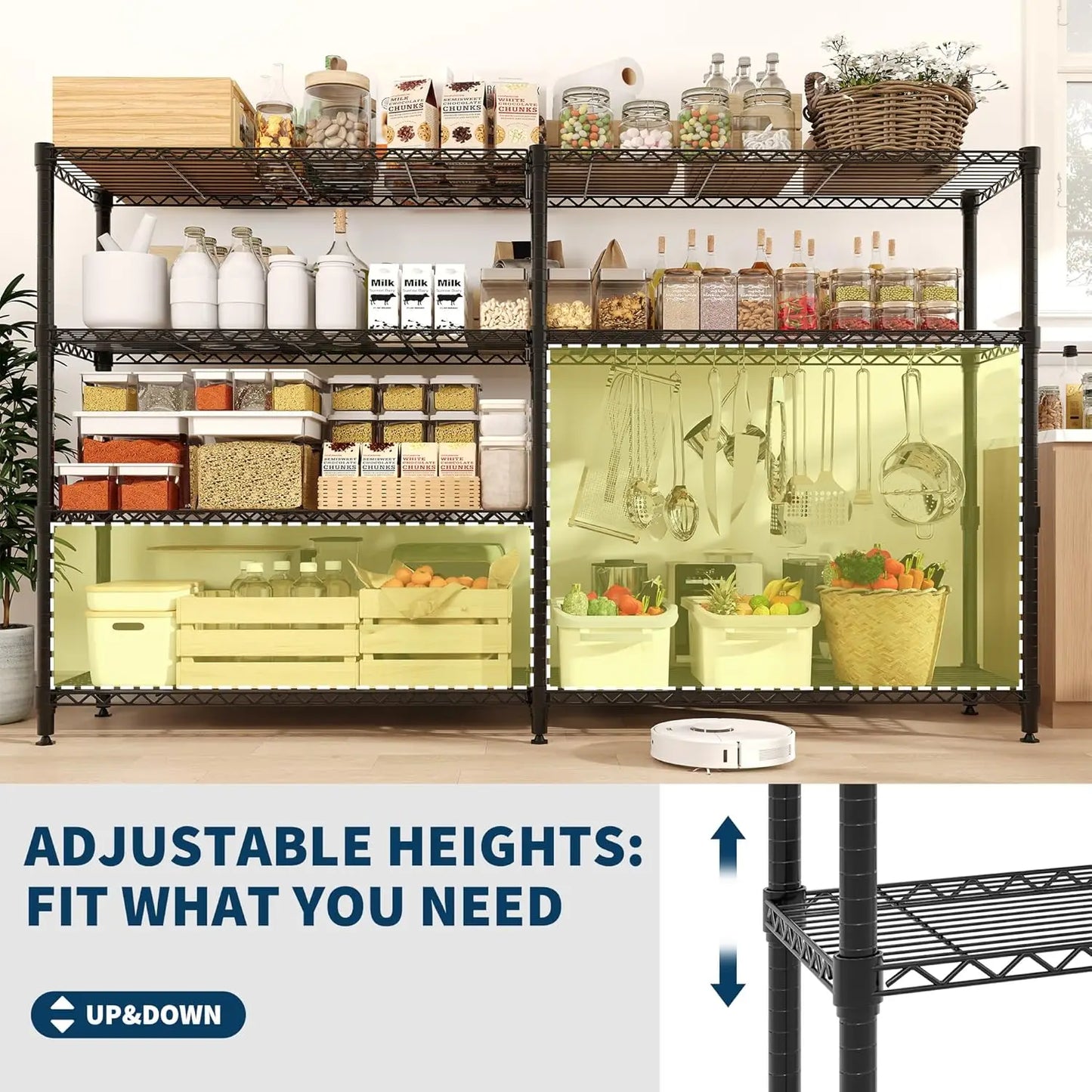 TWISTER.CK Heavy Duty 5-Tier Adjustable Metal Shelving Unit