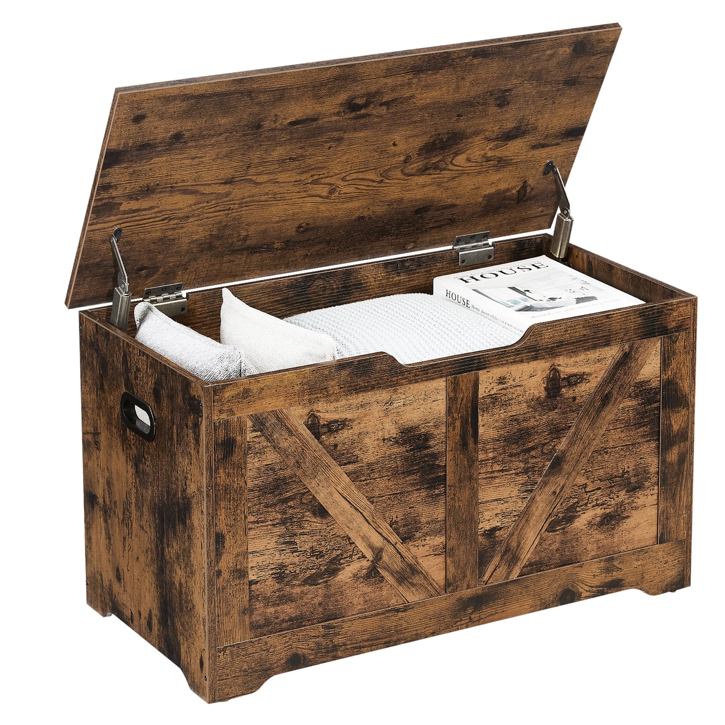 VASAGLE Storage Chest Bench With Safety Hinges Farmhouse Style
