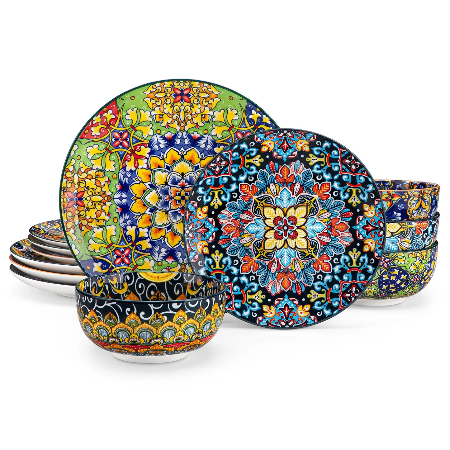 MALACASA Ceramic Dinnerware Set 12 16 18 24 Pieces