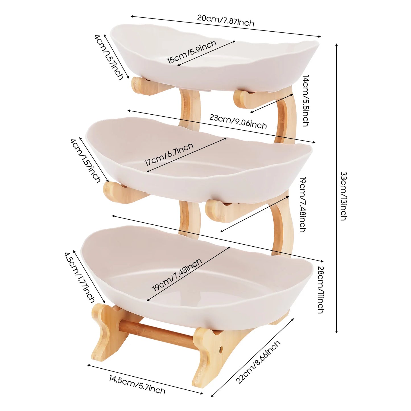 Three Tier Bamboo Fruit Stand For Parties And Weddings