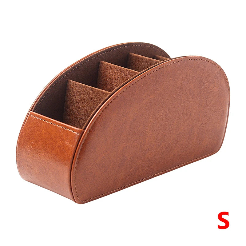 LMETJMA Remote Control Holder With 5 Compartments PU Leather