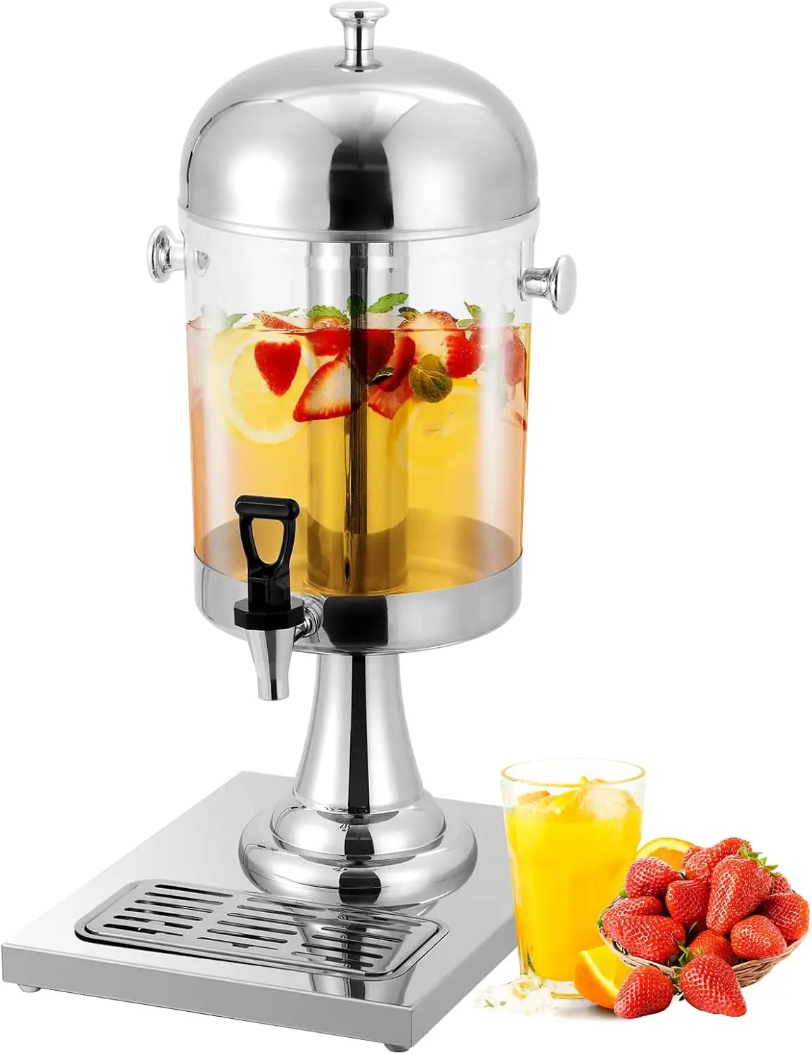 Beverage Dispenser With Ice Core Stand And Stainless Steel Spigot