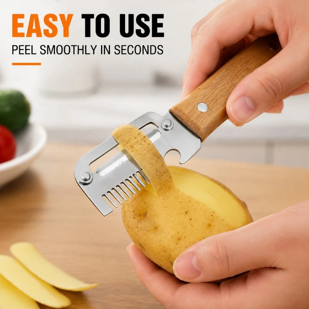 Stainless Steel Fruit And Vegetable Peeler With Ergonomic Handle