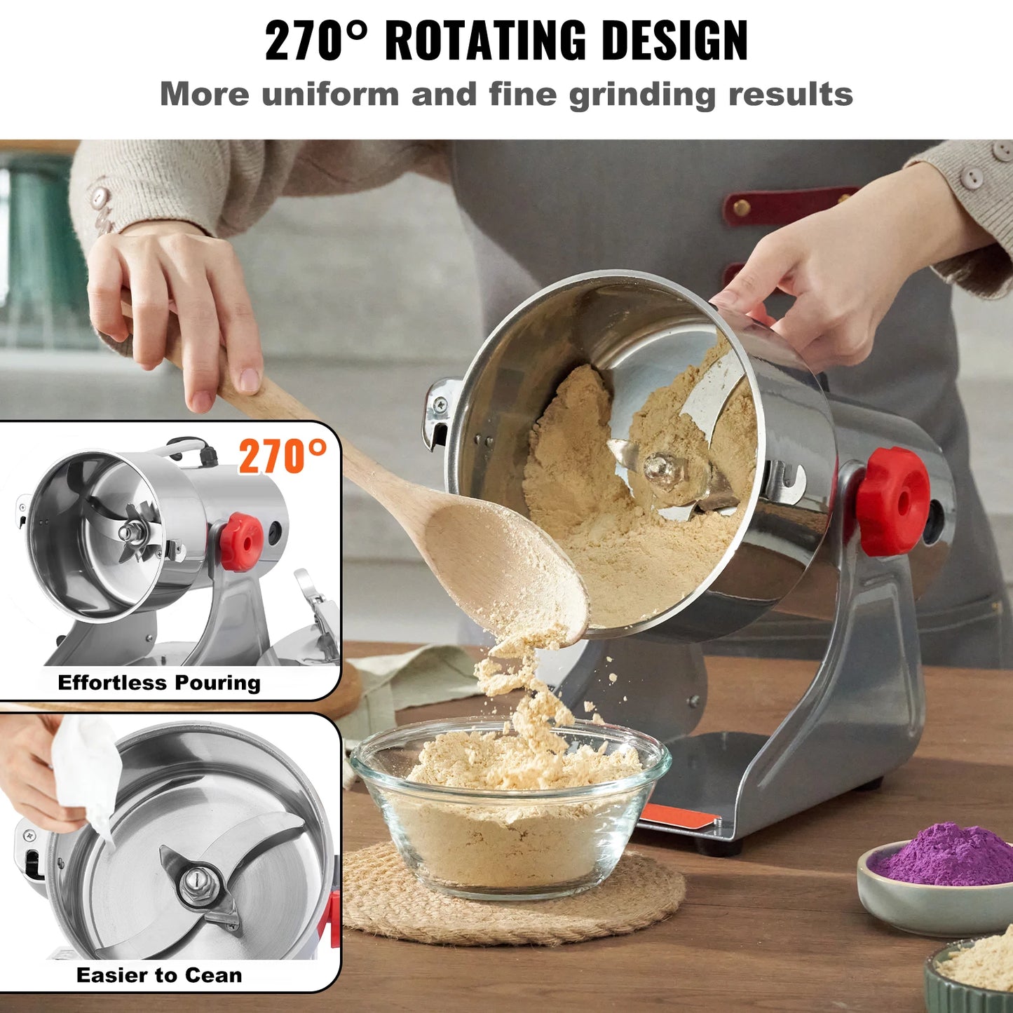 SucceBuy Electric Grain Mill Grinder for Dry Herbs Spices Coffee