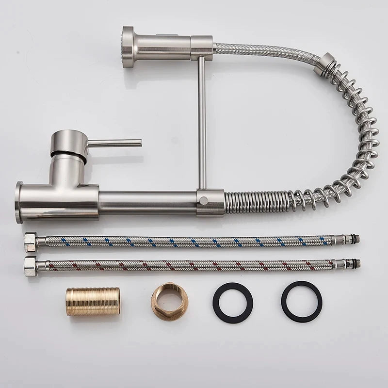 IOUHAPPY Pull Down Kitchen Faucet Stainless Steel Sink Tap