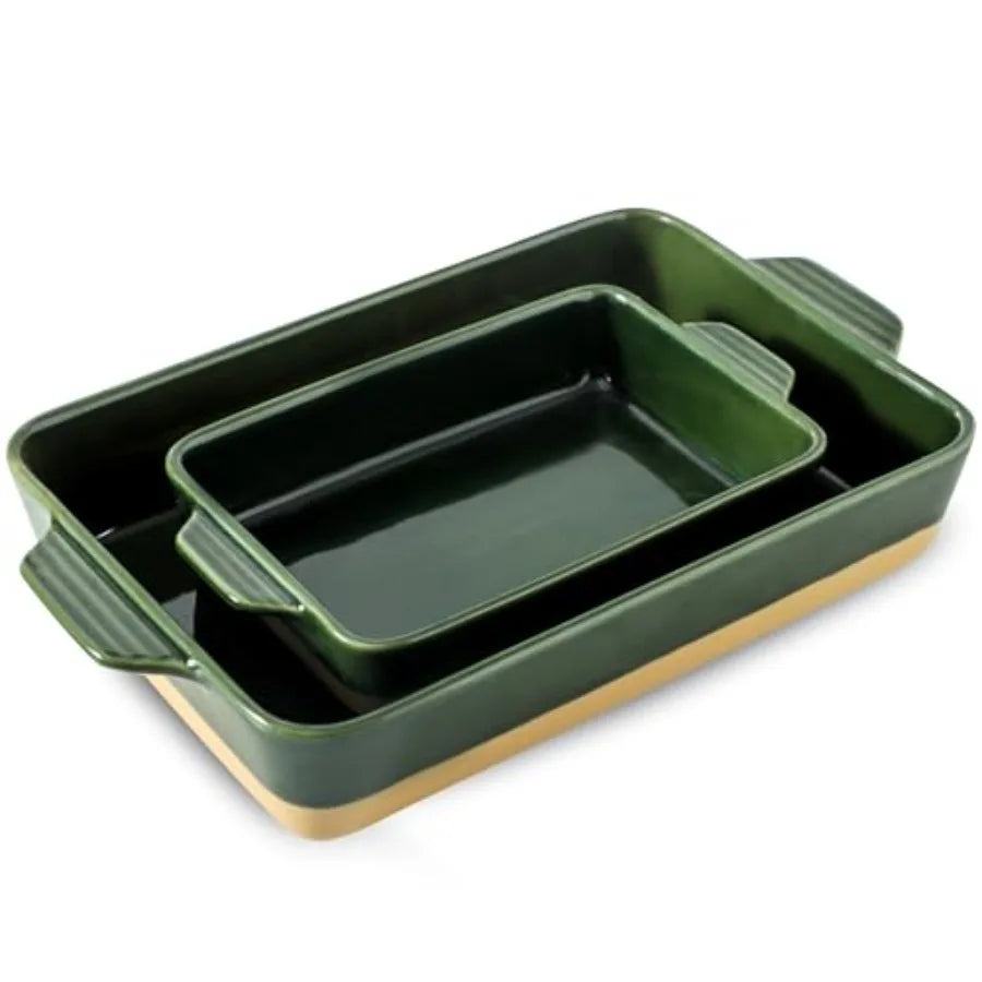 Ceramic Baking Casserole Dish With Handles Porcelain Bakeware Set