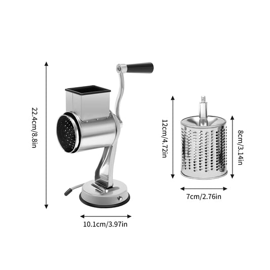 Rotary Grater With Five Blades Stainless Steel Vegetable Shredder