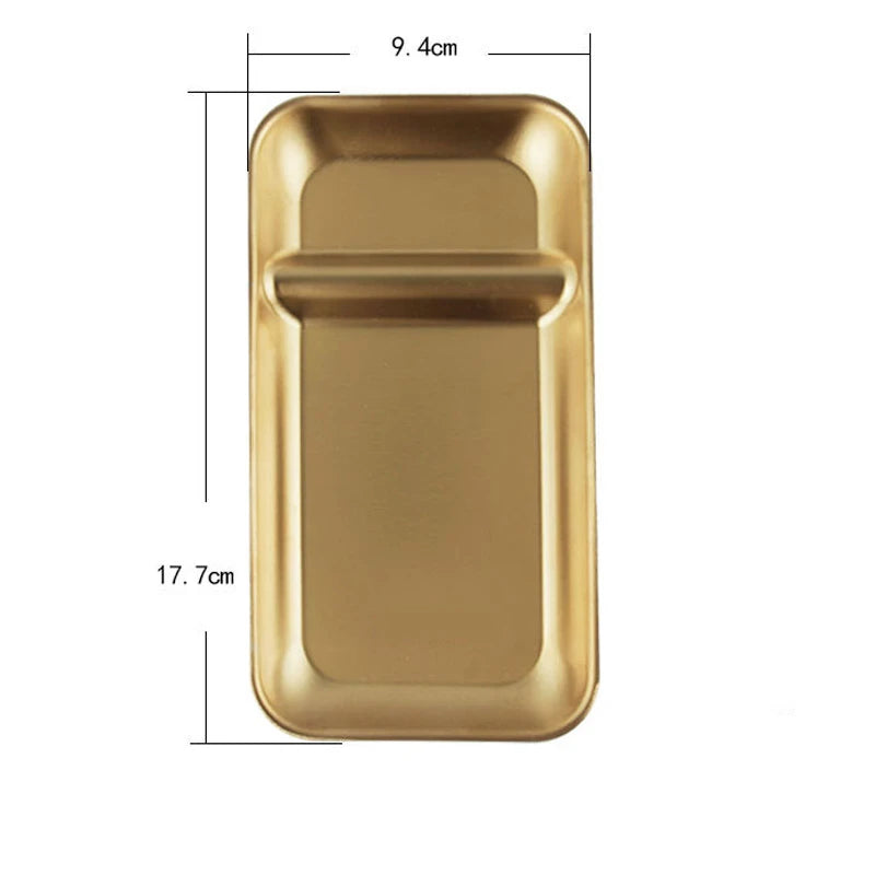 Stainless Steel Rectangular Snack Plate For Kitchen Dining Use