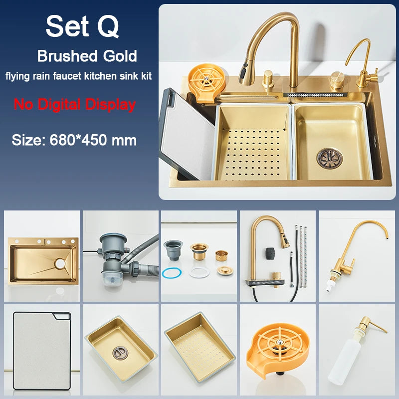 Rozin Stainless Steel Kitchen Sink With Faucet And Soap Dispenser