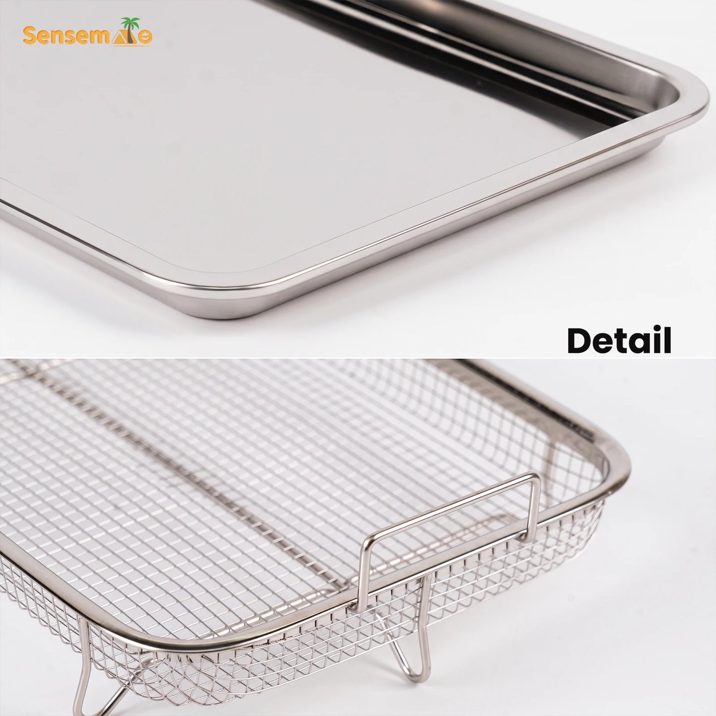 Stainless Steel Air Fryer Crisper Tray With Oil Separation Rack