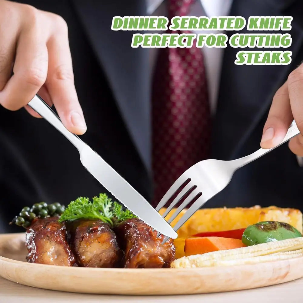 Stainless Steel Flatware Set Dinner Forks And Knives