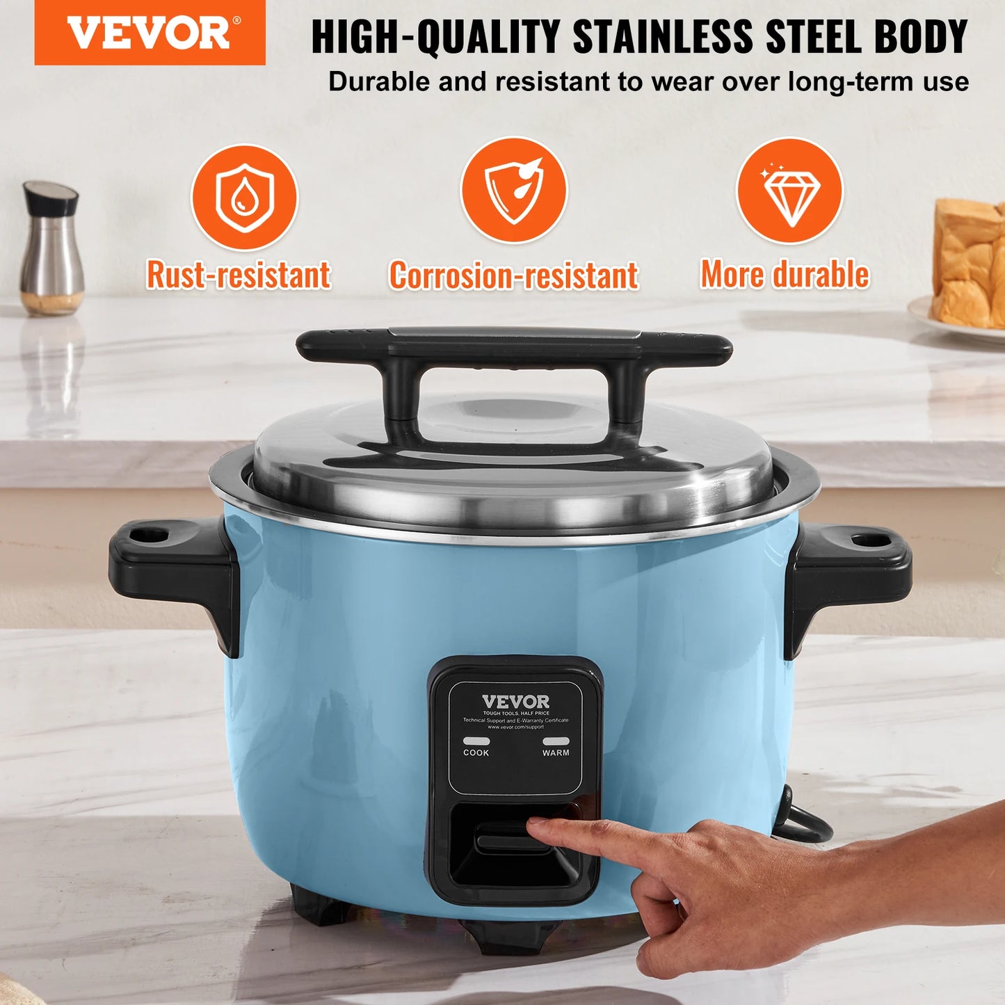 VEVOR Commercial Rice Cooker With Aluminium Nonstick Inner Pot