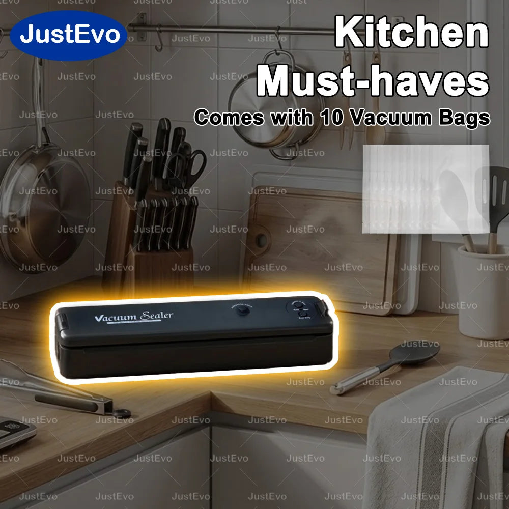 JustEvo Food Vacuum Sealer Machine Portable Automatic With 10 Bags