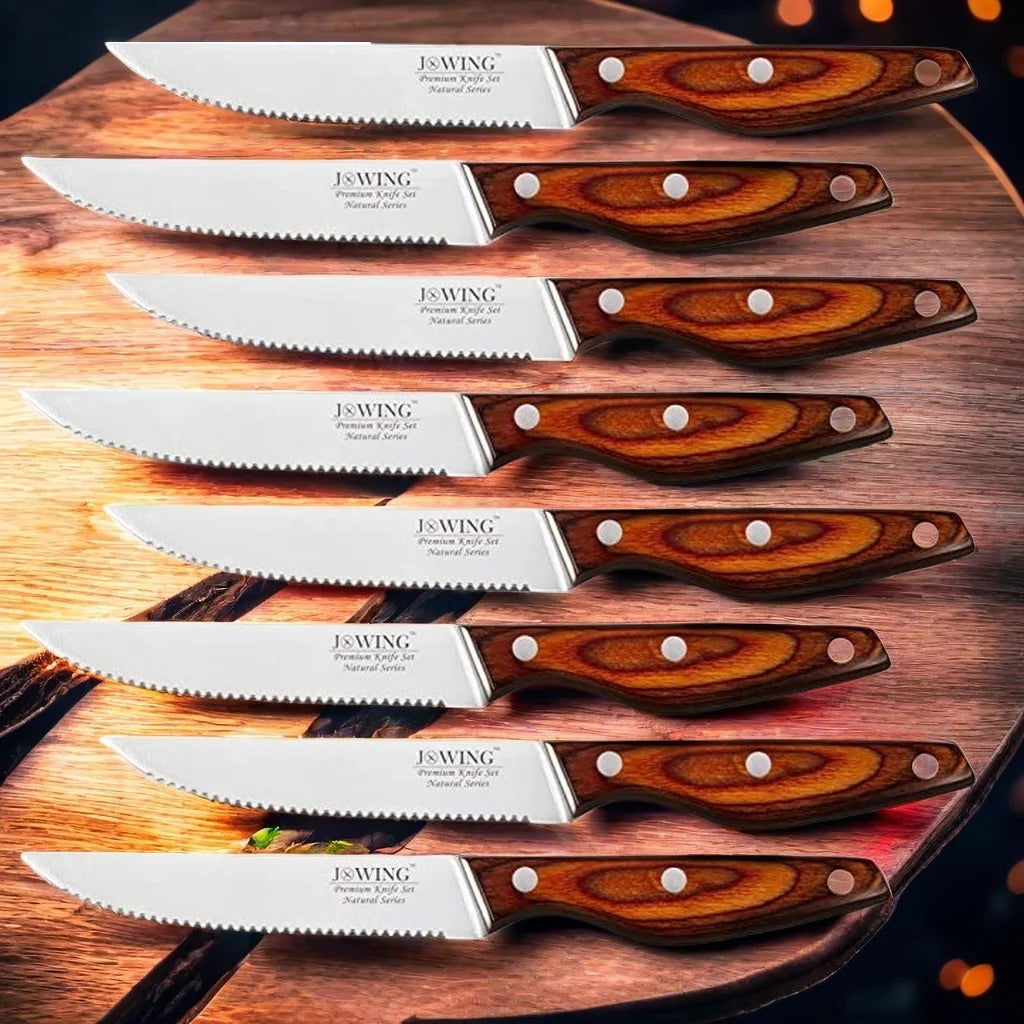 Allwin Houseware Mahogany Handle Serrated Steak Knife
