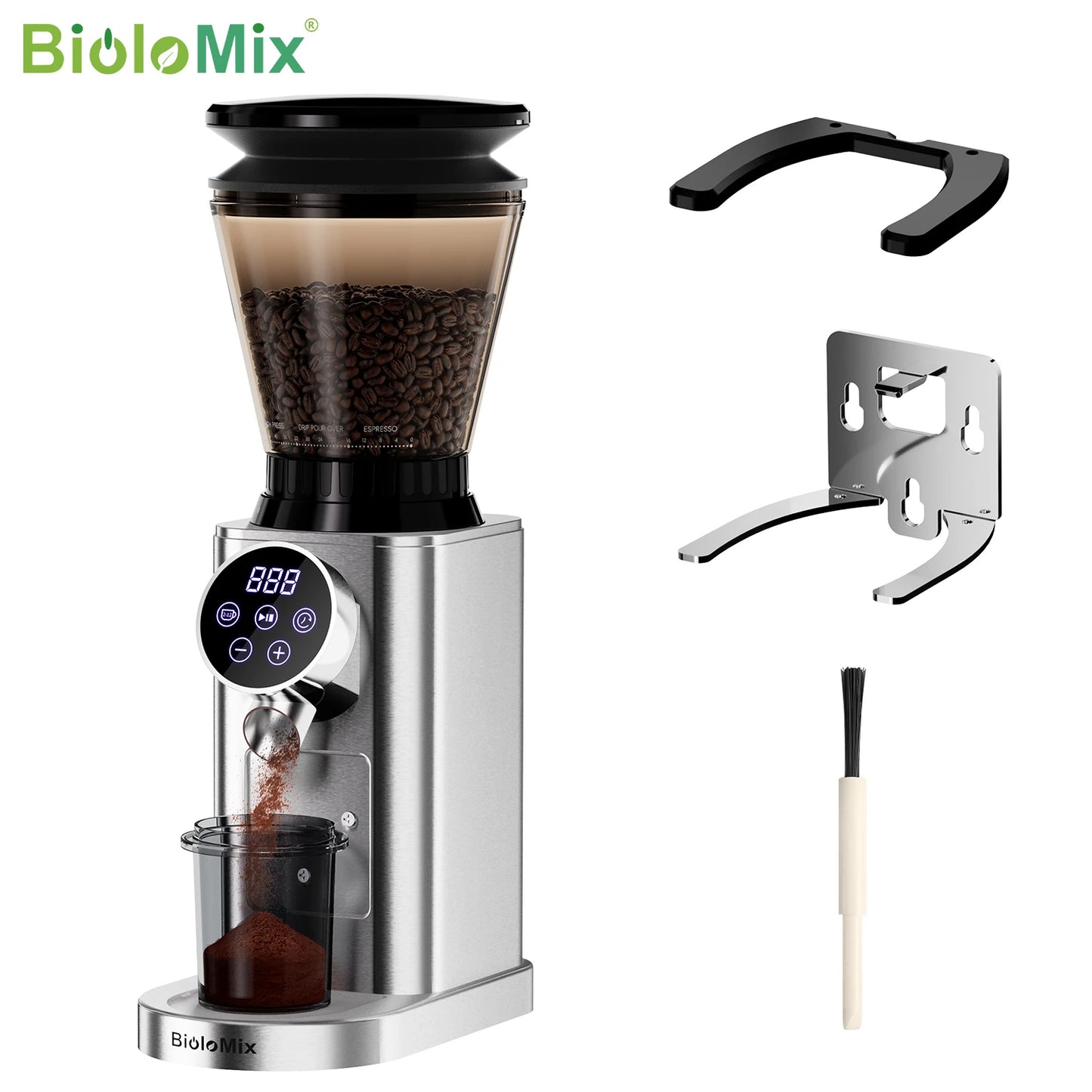 Biolomix Electric Conical Burr Coffee Grinder CG210 With Adjustable Settings
