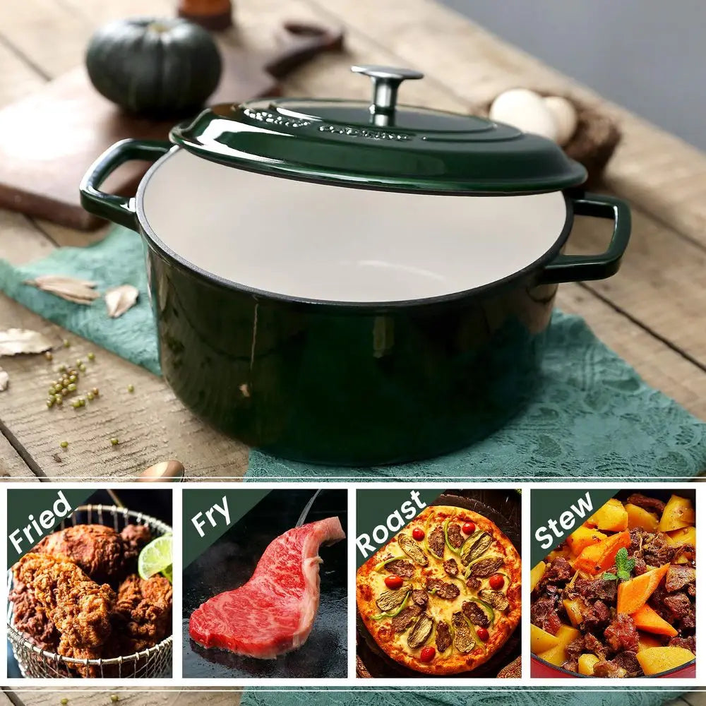 Enameled Cast Iron Dutch Oven With Lid For Sourdough Baking