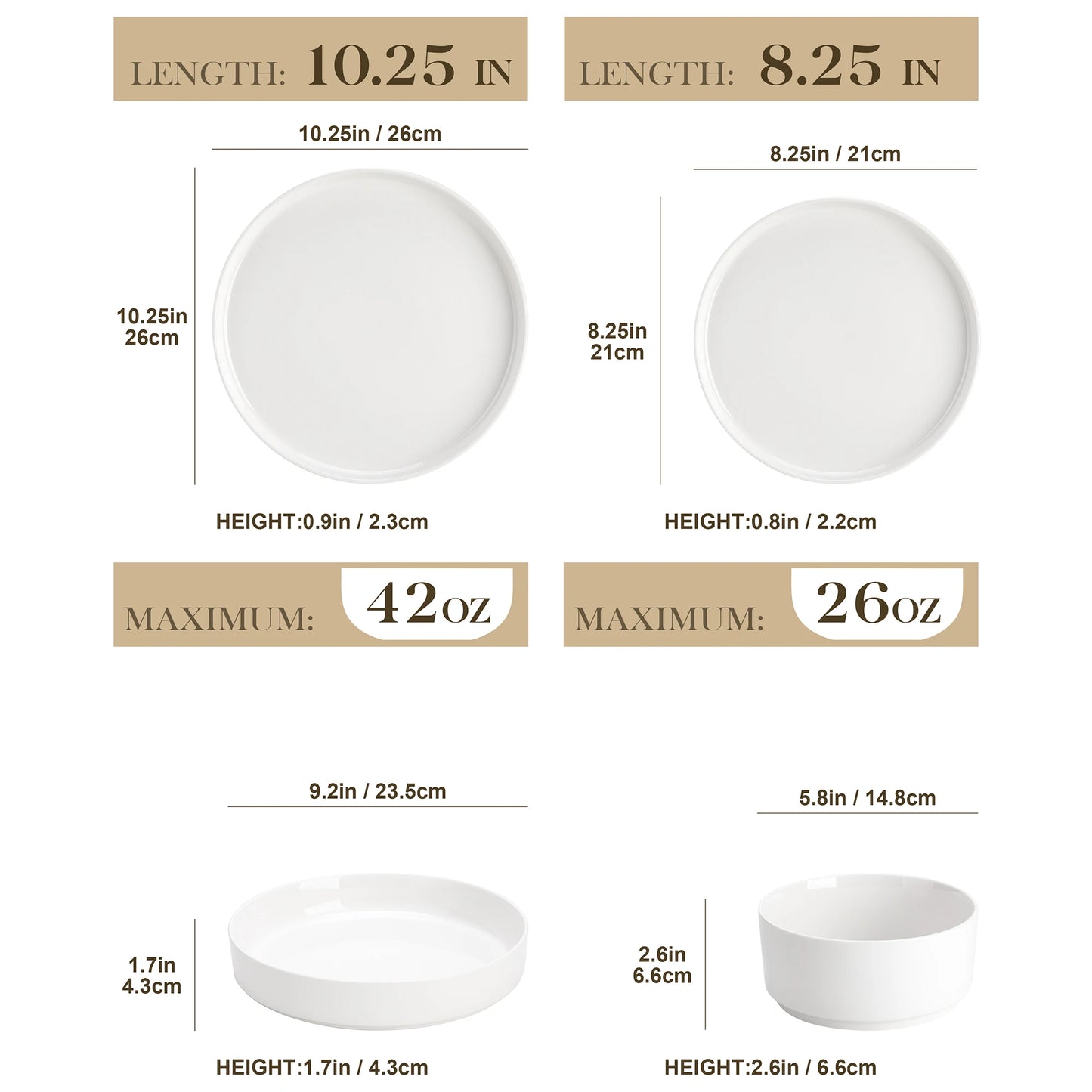 MALACASA Ceramic Dinnerware Set Plates And Bowls Collection
