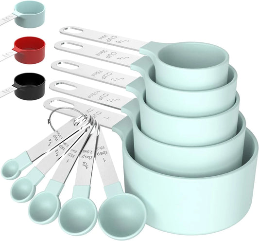 Measuring Cups And Spoons Nesting Set With Stainless Steel Handles