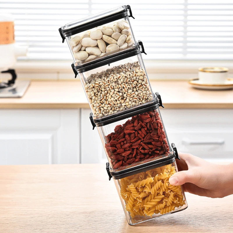 Acryl Sealed Jars Kitchen Storage Organizer Set for Seasonings