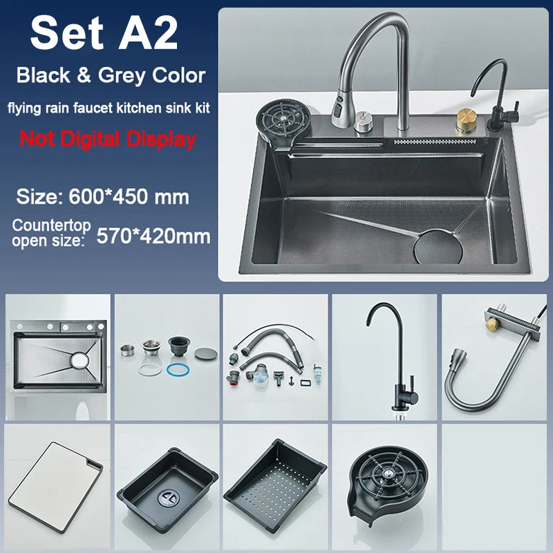 Rozin Stainless Steel Kitchen Sink With Faucet And Soap Dispenser