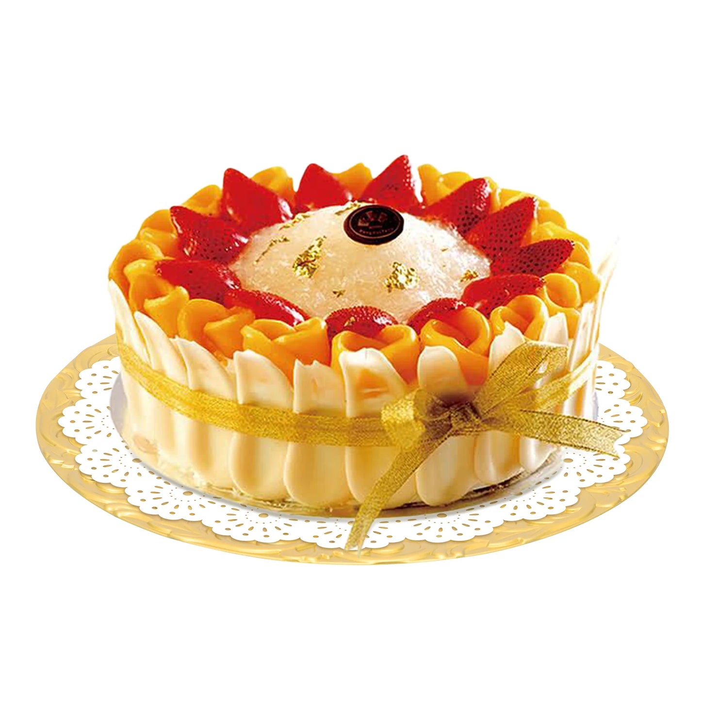Gold Charger Plates Set 100 Pack Embossed Round Disposable Trays