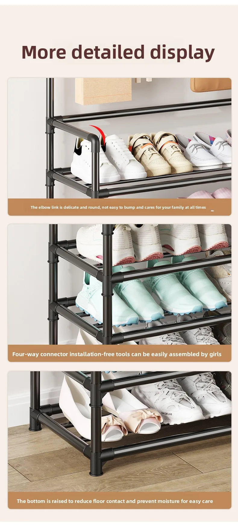 Multi Layer Door Mounted Shoe Rack With Easy Assembly For Home Use