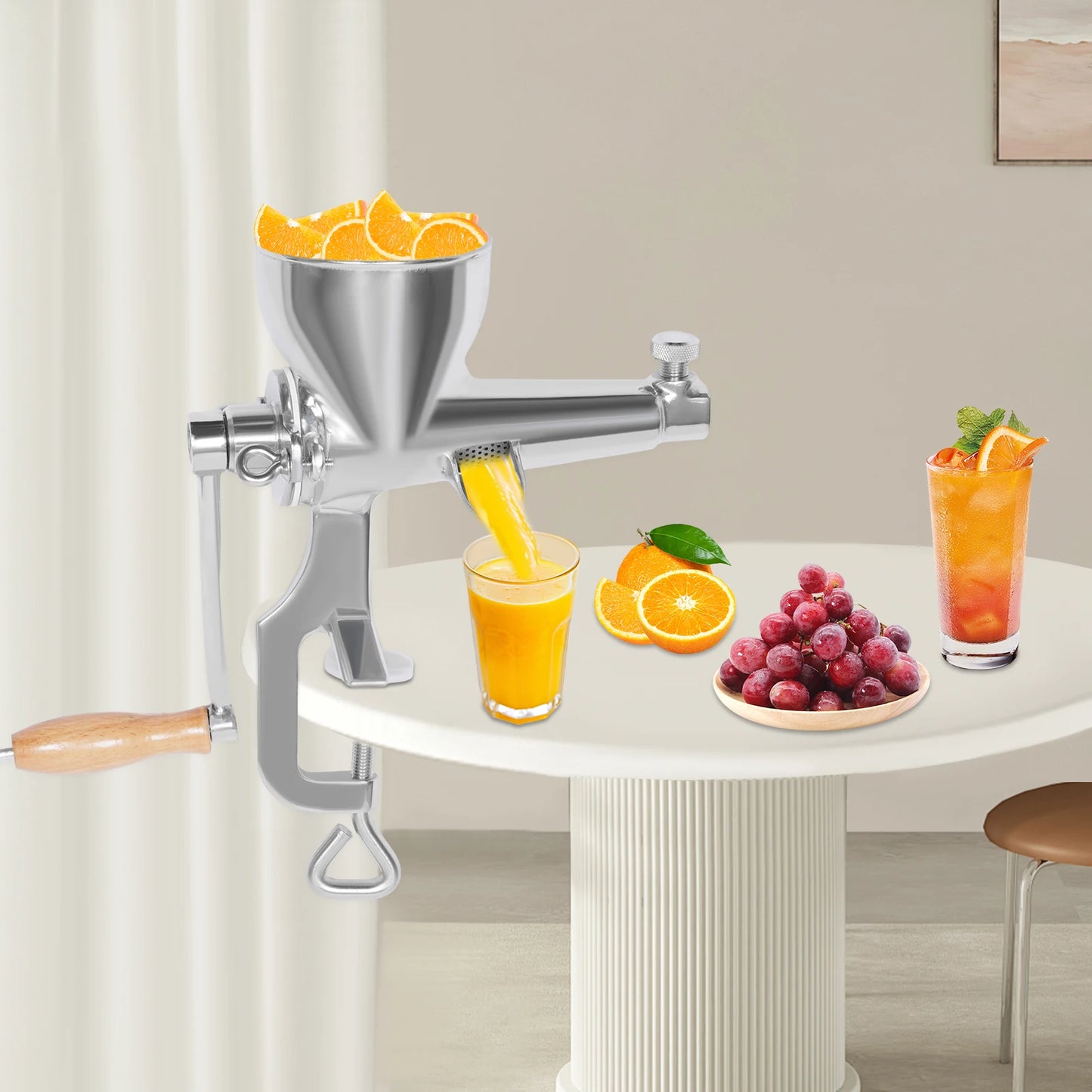Bymaocar Manual Stainless Steel Fruit Vegetable Juicer