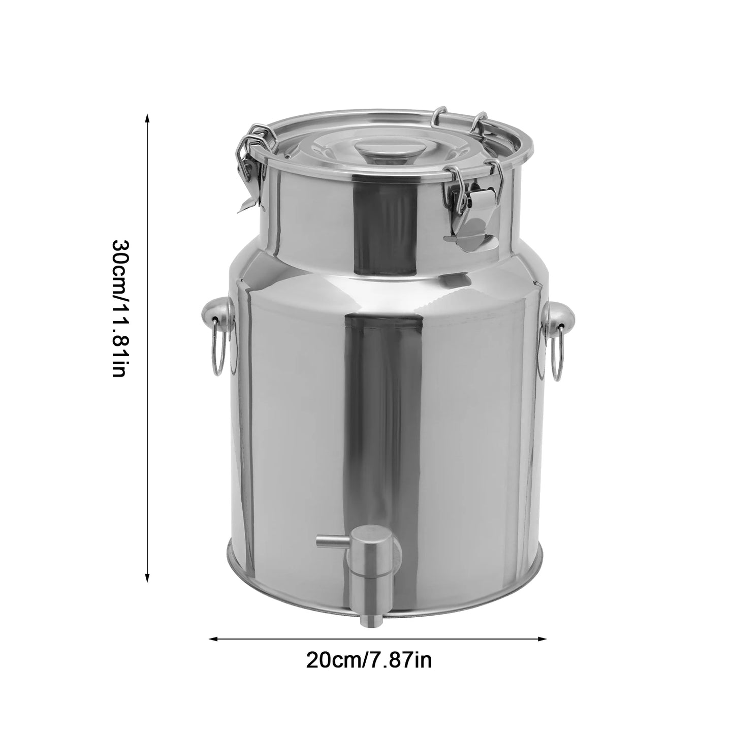 Bymaocar 304 Stainless Steel Milk Can With Spigot Sealed Lid