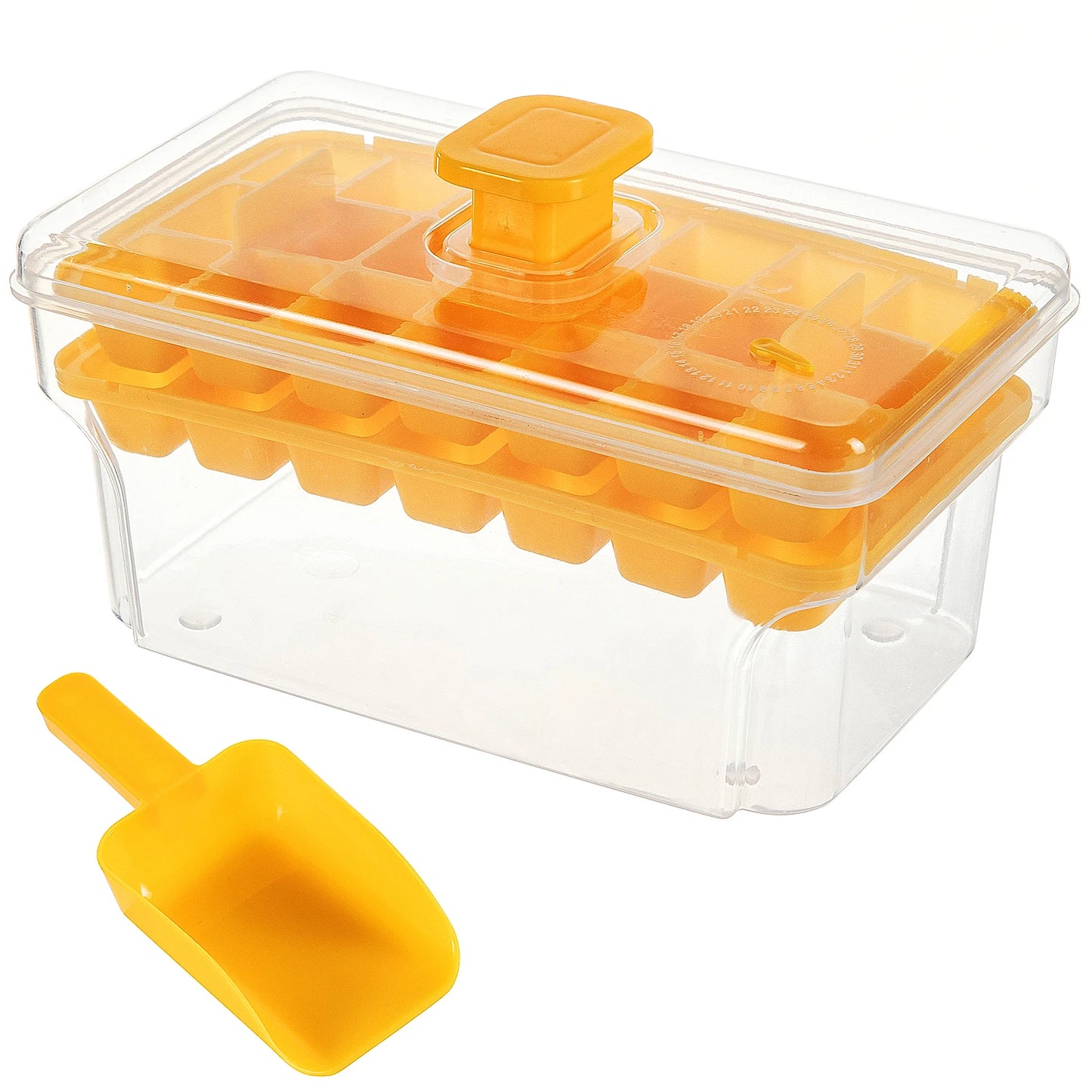 Upgraded Press Ice Cube Tray With Lid And Quick Release