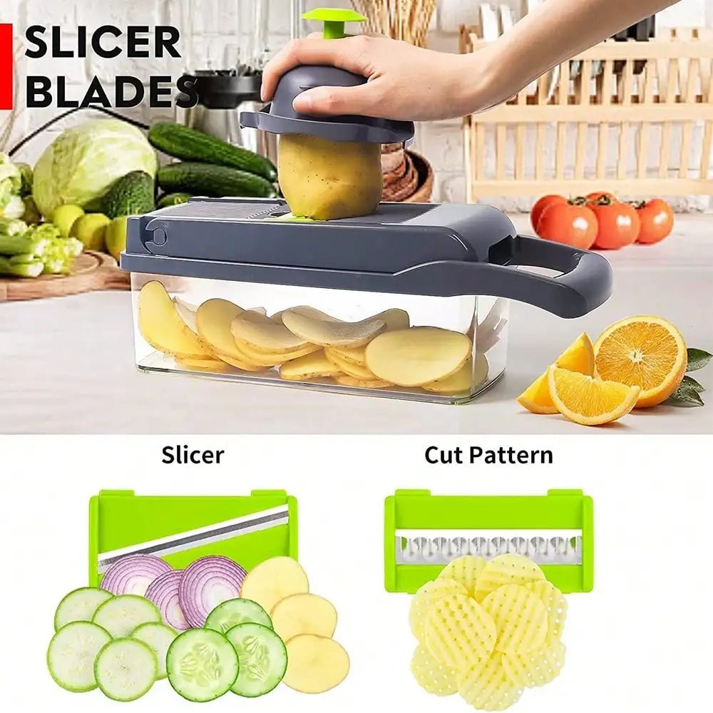 Multifunction Kitchen Vegetable Chopper and Manual Grater Set