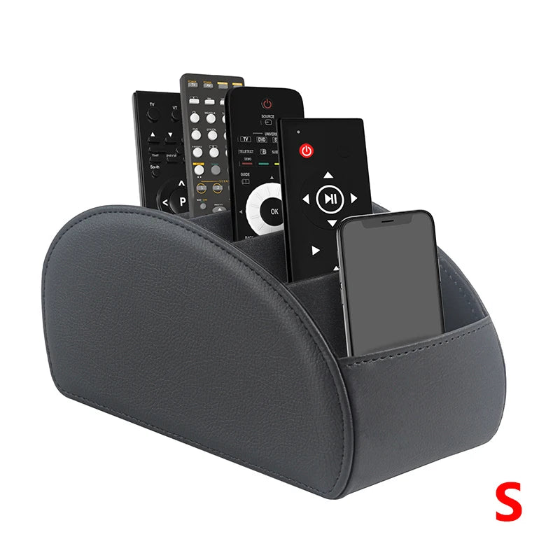 LMETJMA Remote Control Holder With 5 Compartments PU Leather