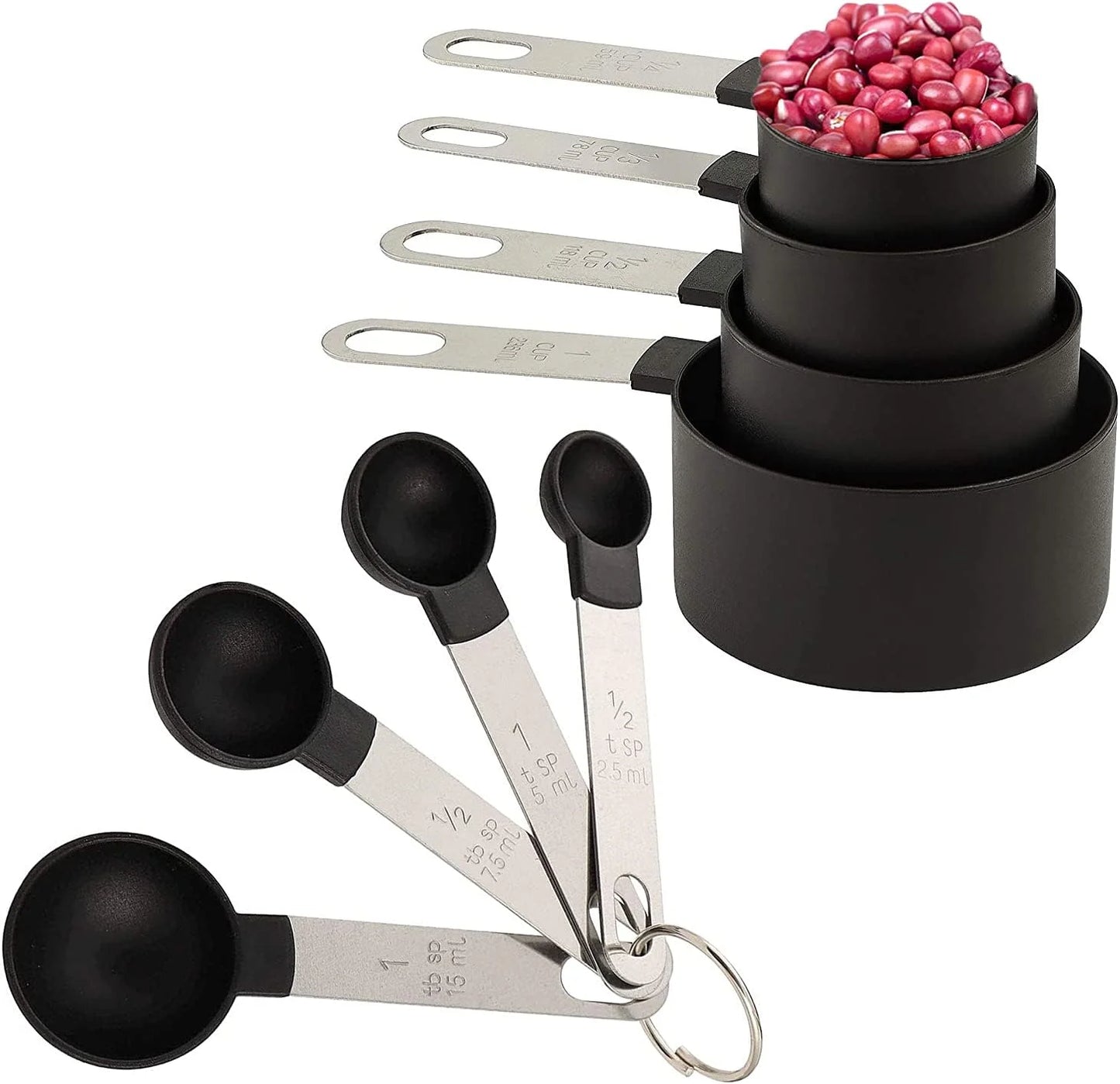 Measuring Cups And Spoons Nesting Set With Stainless Steel Handles