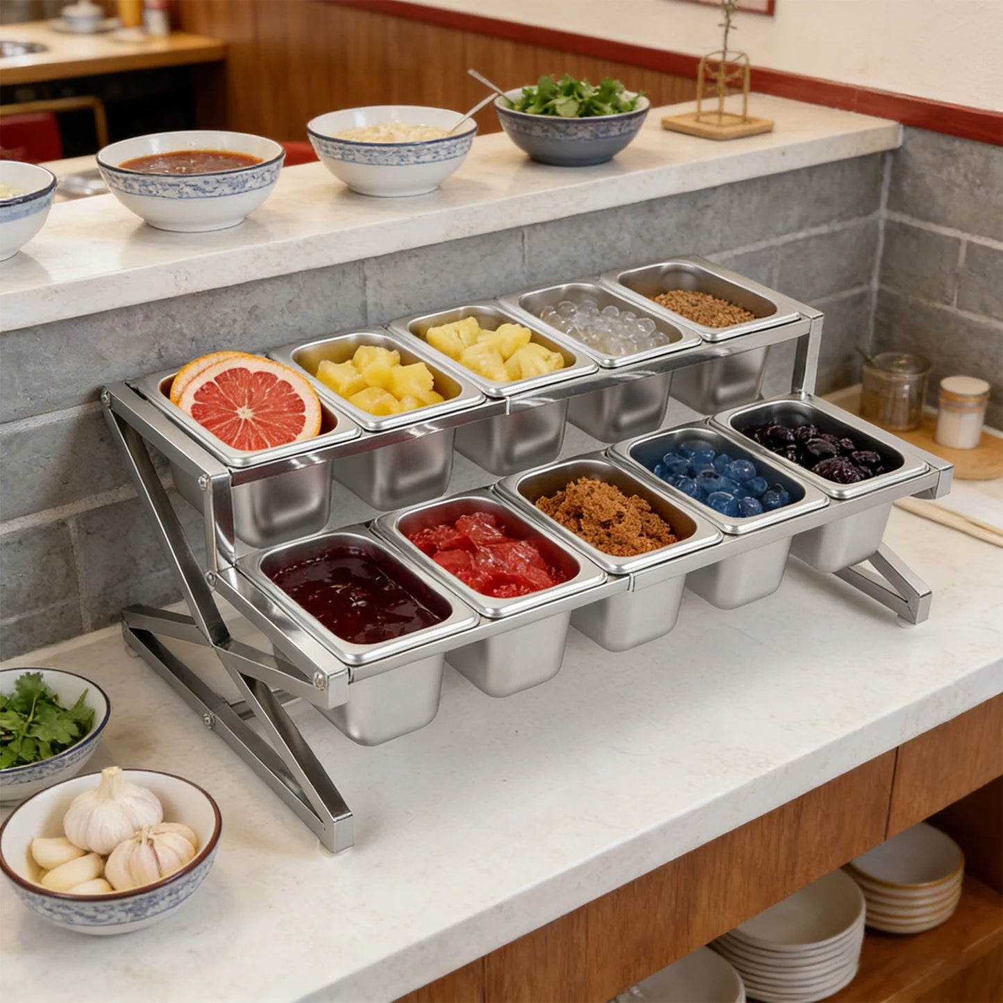 Stainless Steel Expandable Spice Rack Organizer For Spices And Sauces