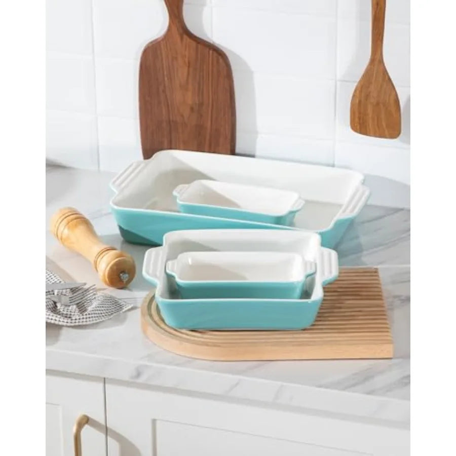 Bakeware Set Of 4 Rectangular Casserole Dishes For Oven