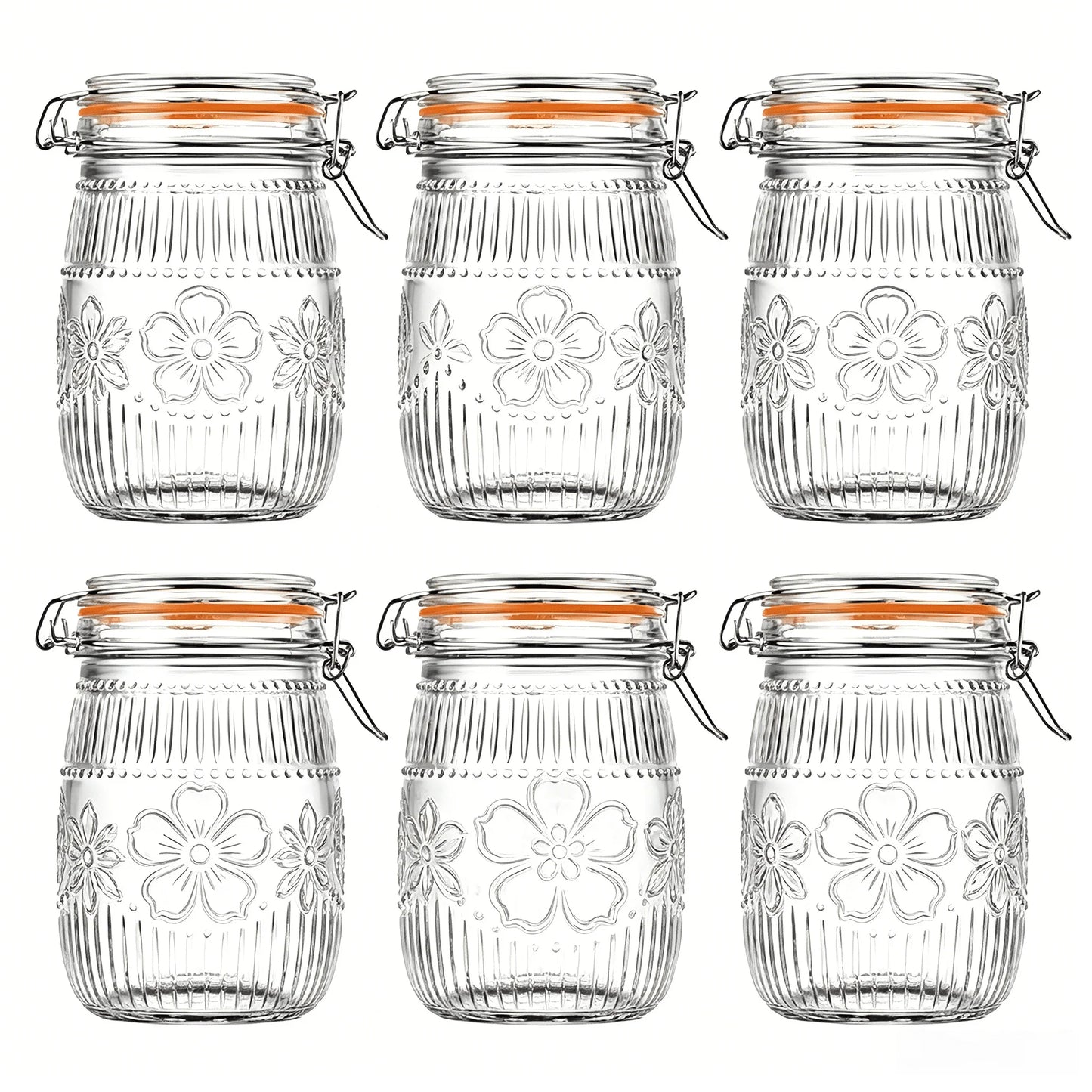 Wide Mouth Mason Jars Airtight Glass Canisters For Kitchen Pantry