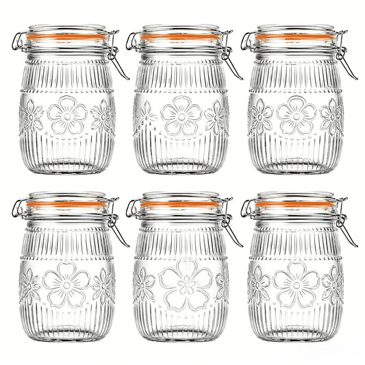 Wide Mouth Mason Jars Airtight Glass Canisters For Kitchen Pantry