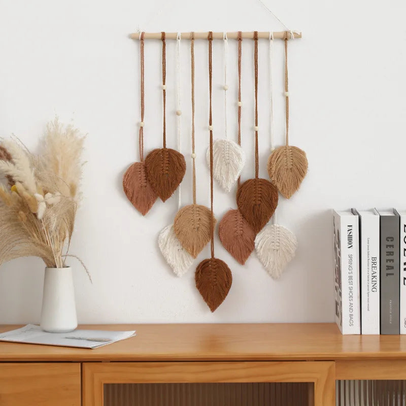 Leaf Macrame Handwoven Wall Hanging Tapestry For Boho Home Decor