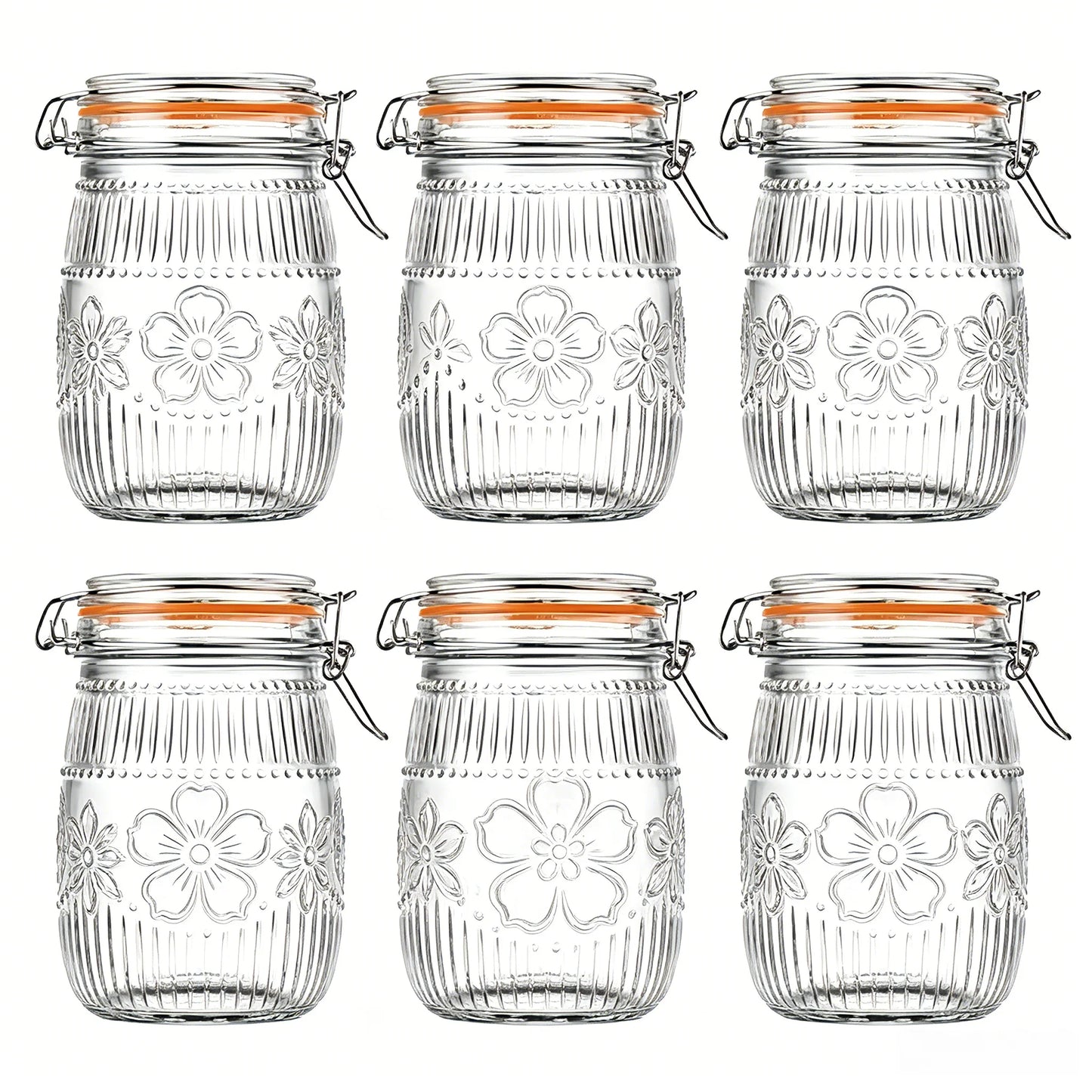 Wide Mouth Mason Jars Airtight Glass Canisters For Kitchen Pantry