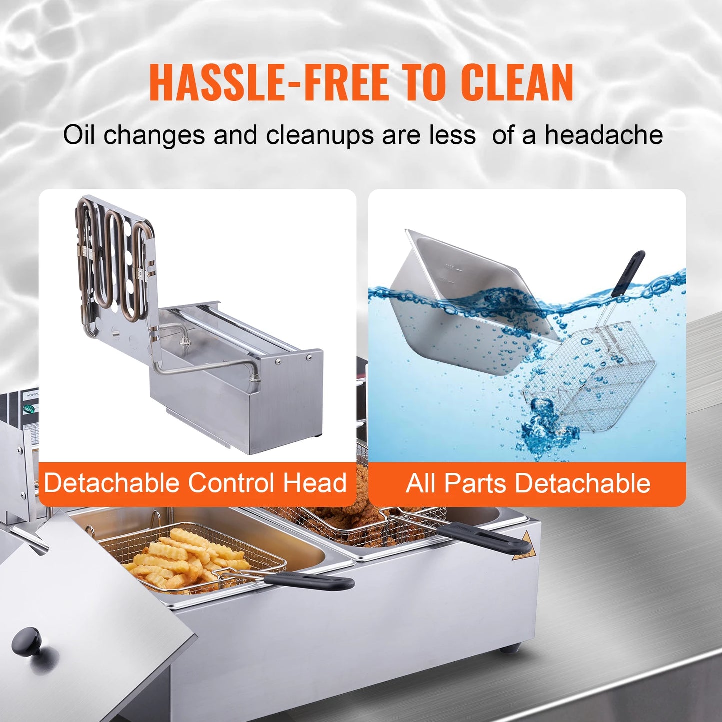 SucceBuy Commercial Deep Fryer With Dual Removable Tanks