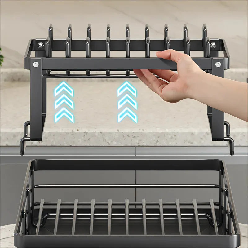 ATMDOG Stainless Steel Dish Drying Rack Over Sink Plate Organizer