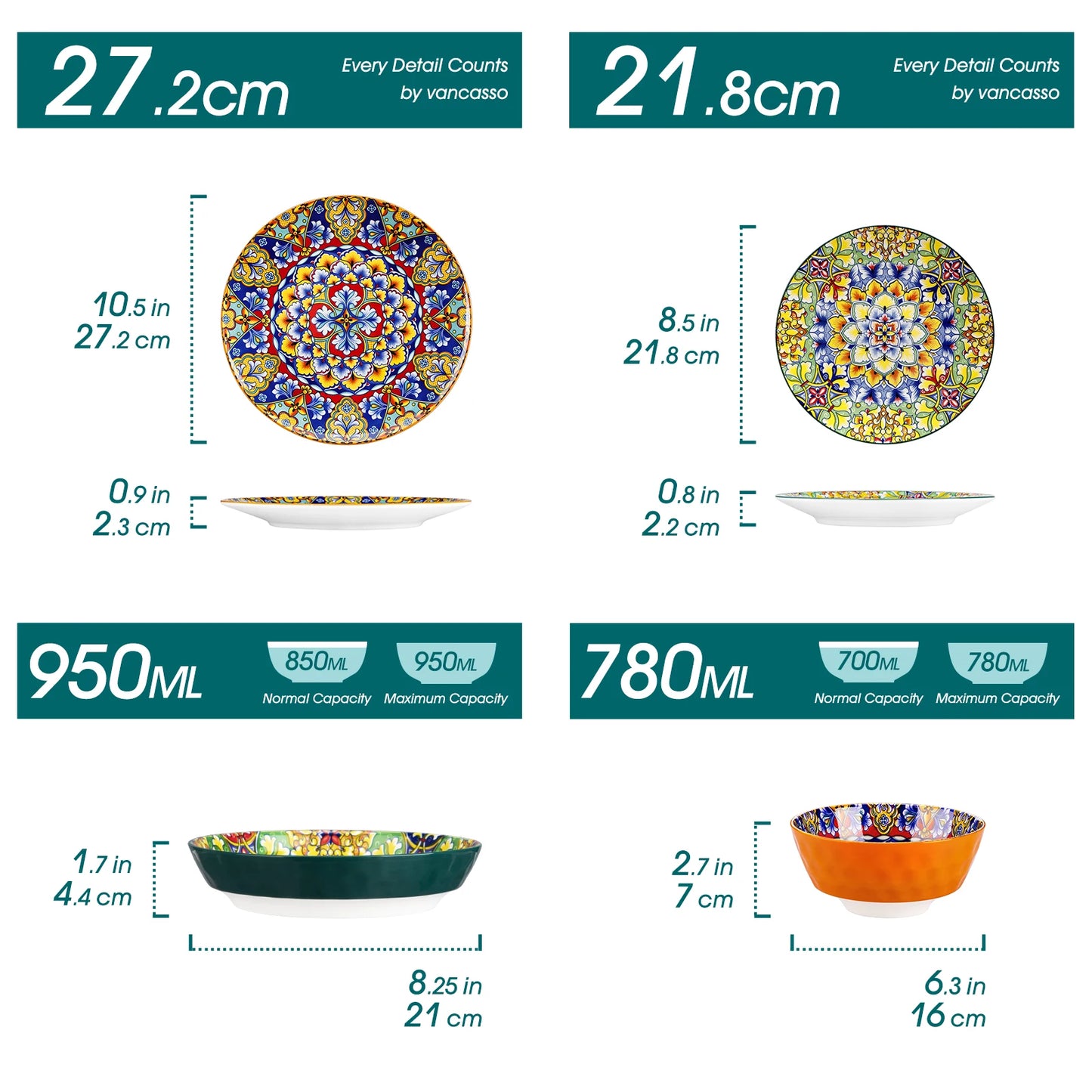 MALACASA Ceramic Dinnerware Set 12 16 18 24 Pieces