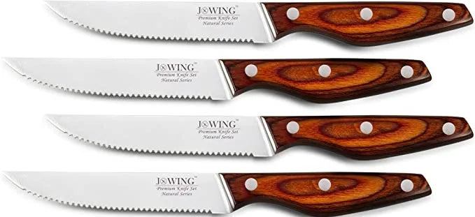 Allwin Houseware Mahogany Handle Serrated Steak Knife