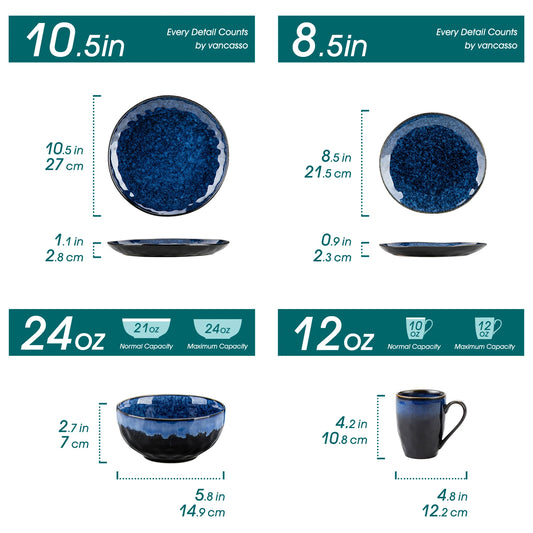 MALACASA Starry Dinnerware Set Microwave And Dishwasher Safe